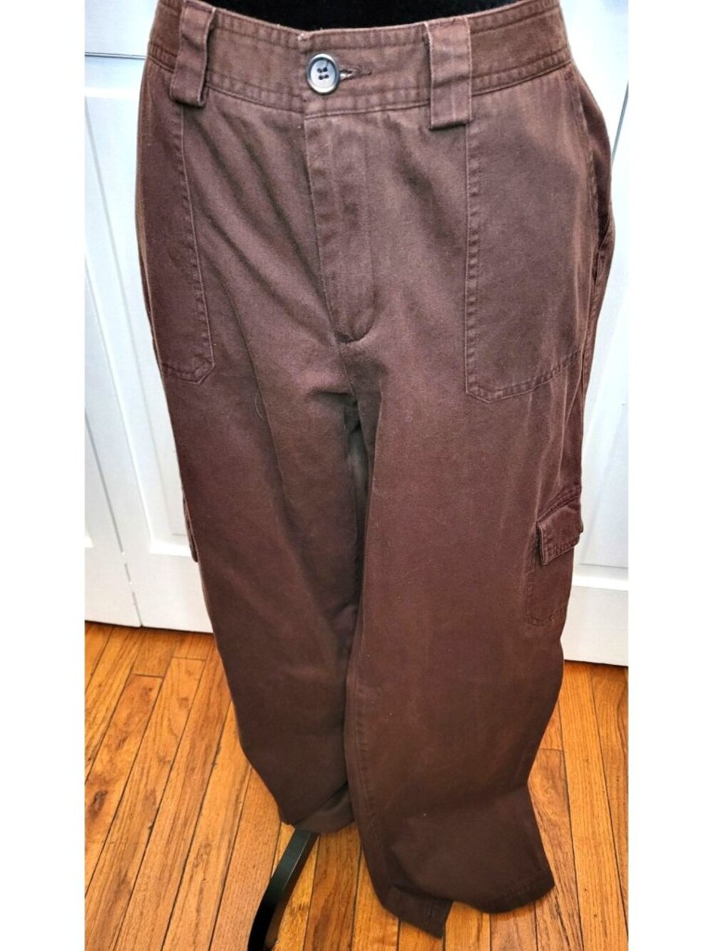 Vintage Y2K Dockers Chocolate Brown Cargo Pants Wide Leg 12 Retro Grunge School